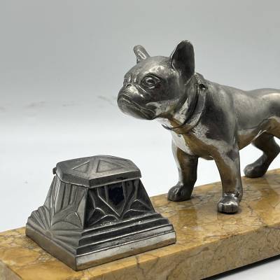 Encrier art déco, Bouledogue, Bulldog