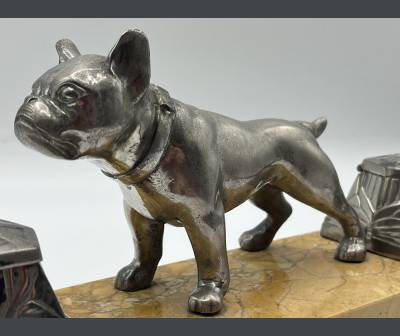 Encrier art déco, Bouledogue, Bulldog