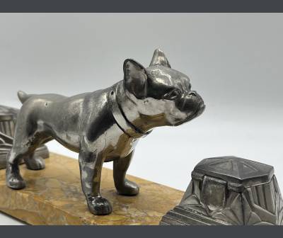 Encrier art déco, Bouledogue, Bulldog