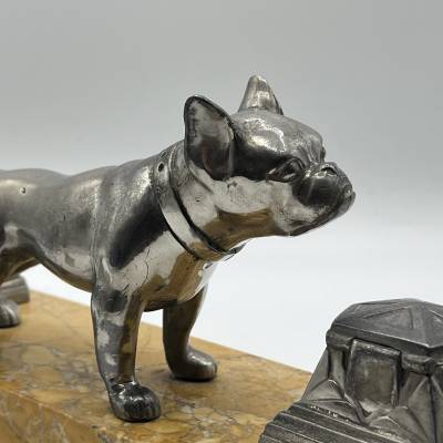 Encrier art déco, Bouledogue, Bulldog