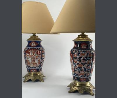 Pair of Imari Porcelain lamps, Nineteenth Century Period