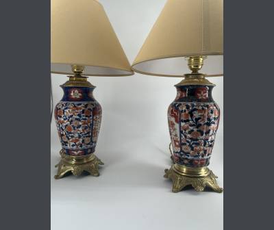 Pair of Imari Porcelain lamps, Nineteenth Century Period