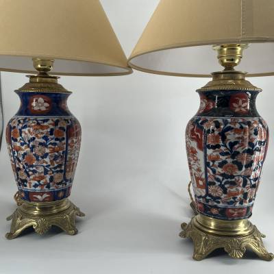 Pair of Imari Porcelain lamps, Nineteenth Century Period