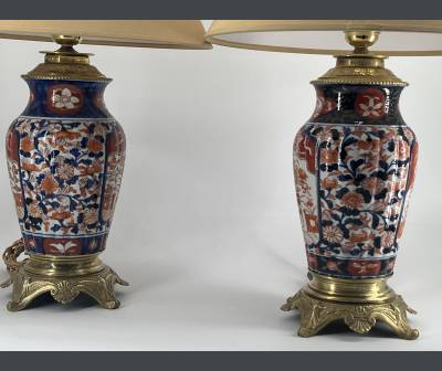 Pair of Imari Porcelain lamps, Nineteenth Century Period