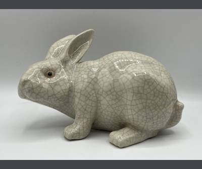 Cracked Earthenware Rabbit. Period XXth Century