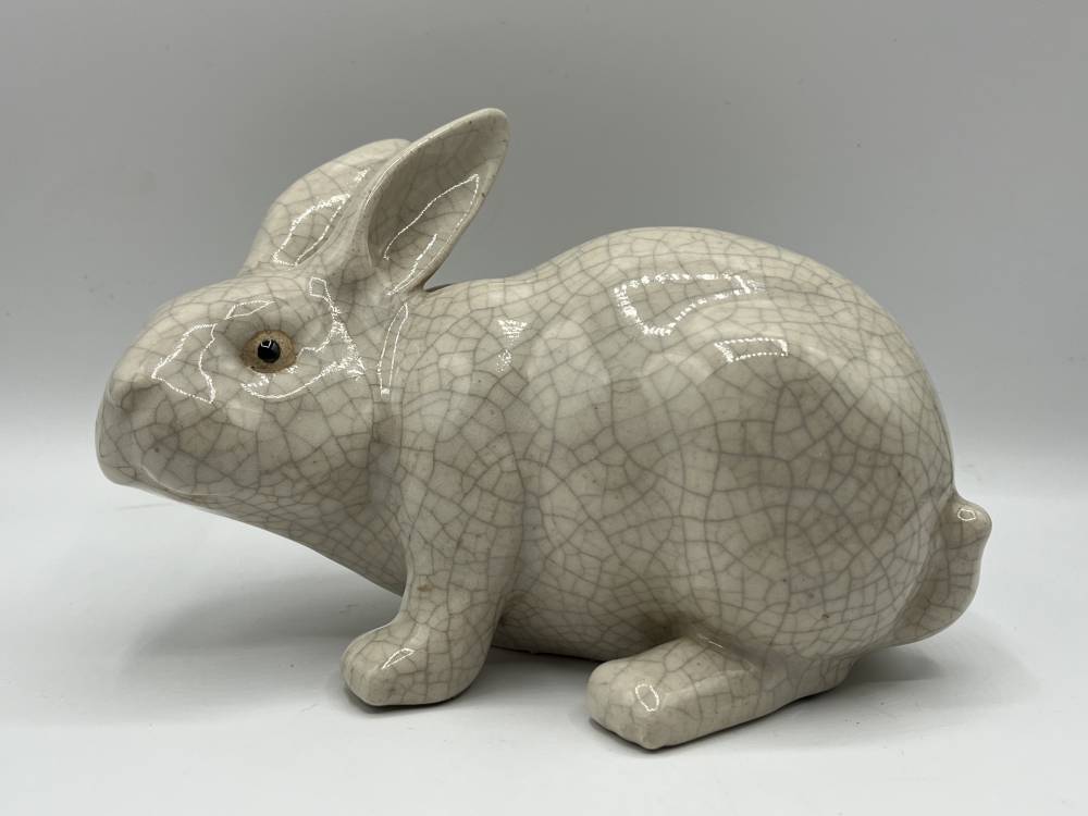 Cracked Earthenware Rabbit. Period XXth Century