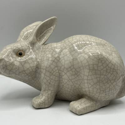 Cracked Earthenware Rabbit. Period XXth Century