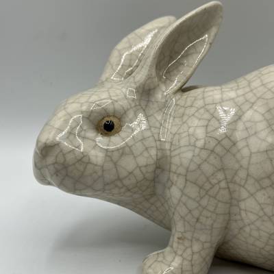 Cracked Earthenware Rabbit. Period XXth Century