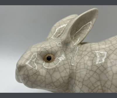 Cracked Earthenware Rabbit. Period XXth Century