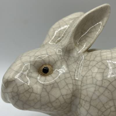 Cracked Earthenware Rabbit. Period XXth Century