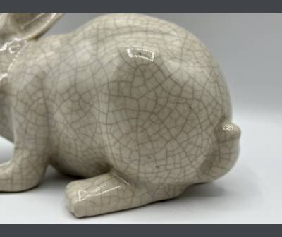 Cracked Earthenware Rabbit. Period XXth Century