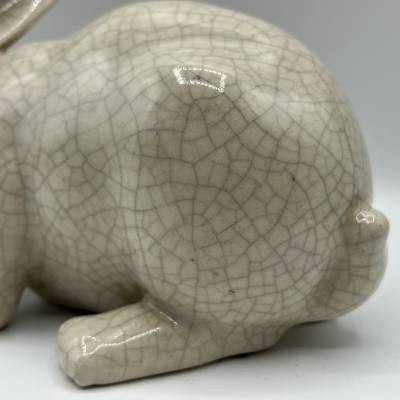 Cracked Earthenware Rabbit. Period XXth Century