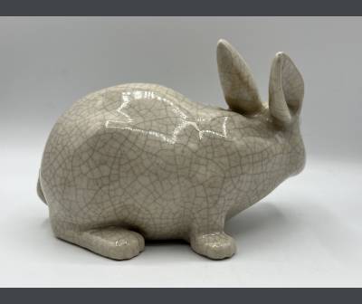 Cracked Earthenware Rabbit. Period XXth Century