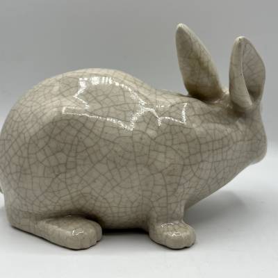 Cracked Earthenware Rabbit. Period XXth Century