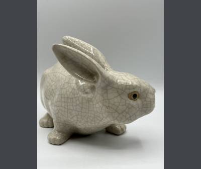 Cracked Earthenware Rabbit. Period XXth Century