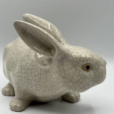 Cracked Earthenware Rabbit. Period XXth Century