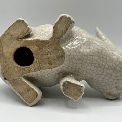 Cracked Earthenware Rabbit. Period XXth Century