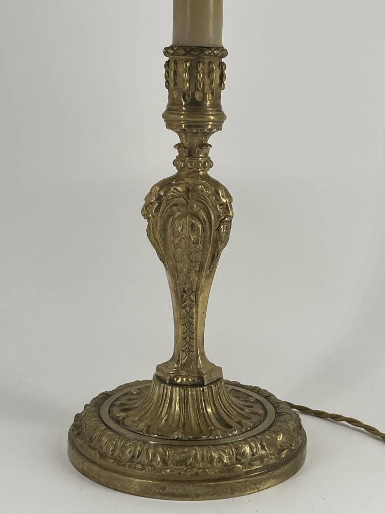 Torch Mounted In A Lamp, In Gilded Bronze. Regency style.