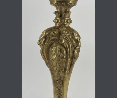 Torch Mounted In A Lamp, In Gilded Bronze. Regency style.