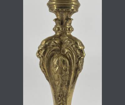 Torch Mounted In A Lamp, In Gilded Bronze. Regency style.