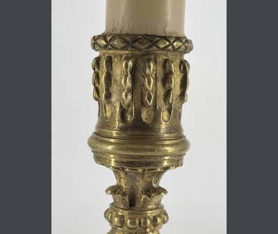 Torch Mounted In A Lamp, In Gilded Bronze. Regency style.