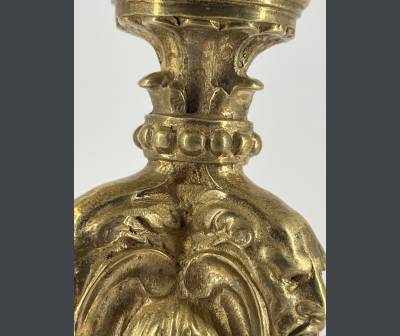 Torch Mounted In A Lamp, In Gilded Bronze. Regency style.