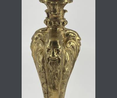 Torch Mounted In A Lamp, In Gilded Bronze. Regency style.