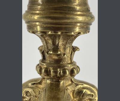 Torch Mounted In A Lamp, In Gilded Bronze. Regency style.